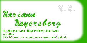 mariann mayersberg business card